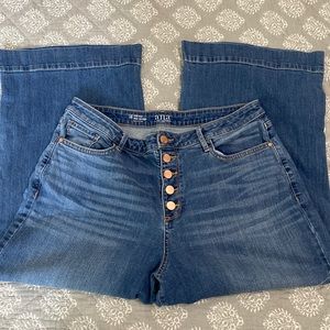 A.n.a brand high-rise, wide leg cropped jeans, size 14.  Barely worn!